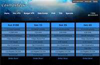 Cosmosteck：$19.99年付/OpenVZ-256MB/10GB/1000GB 洛杉矶